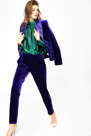 Satin lapel velvet jacket