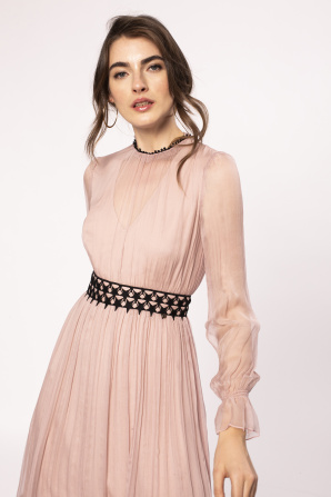 Embroidered silk dress