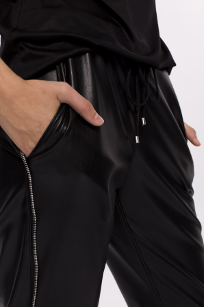Side detail ecological leather pants