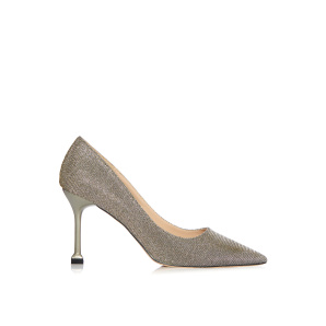 Silver-tone glitter finish stiletto