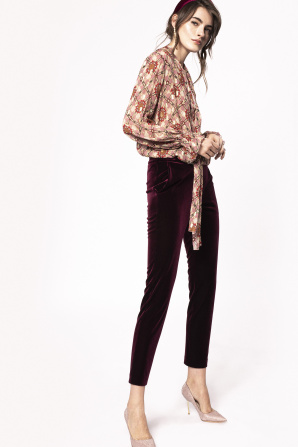 Tie neck viscose blouse