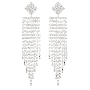 Crystal embellished terrace drop earrings