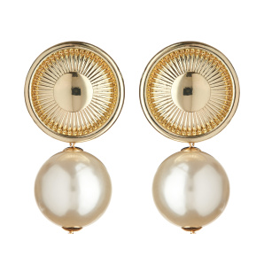 Pearl drop coin earrings