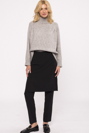 Straight pants with overlay skirt
