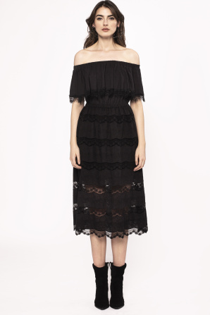 Lace applique cotton dress