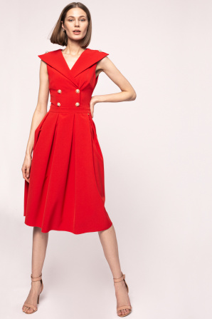Pearl details A-line dress
