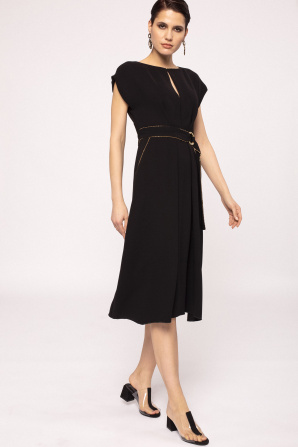 Belted a-line dress