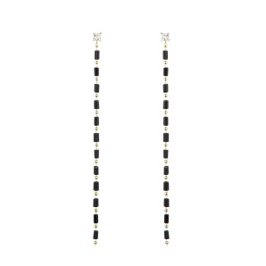 Crystal strand drop earrings