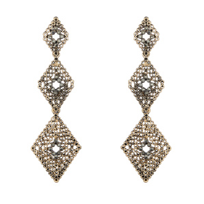 Rhinestone detail metallic earrings