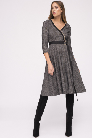 V-neck belted dress