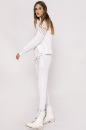 Lace details knitted jacket