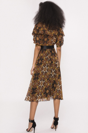 Ruffled viscose dress