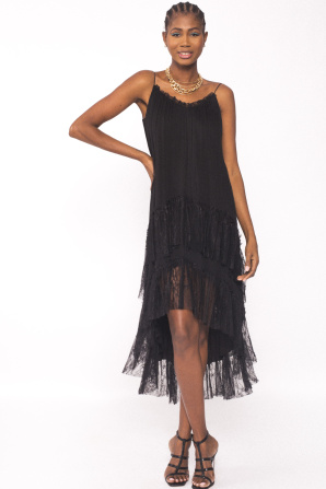 Spaghetti strap silk dress