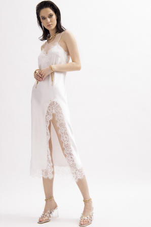 Lace trim slip dress