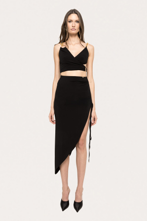 High waisted asymmetric skirt