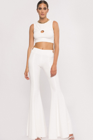 Cut-out flared pants