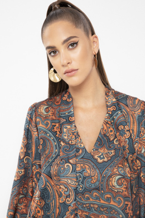 Printed satin dress