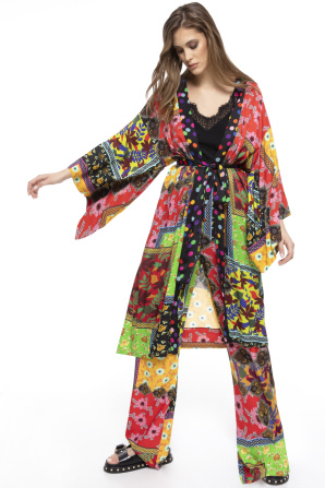 Printed viscose pants