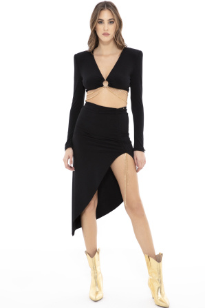 Chain detail crop top