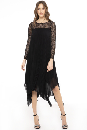 Pleated midi dress