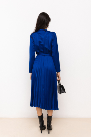 Pleated viscose midi dress