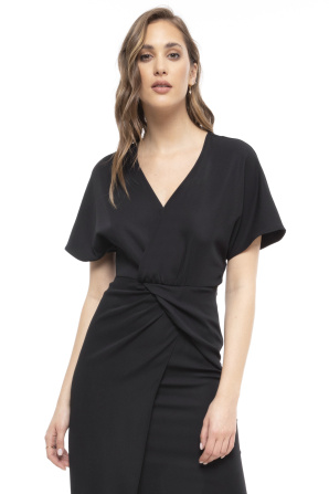 V-neck midi dress