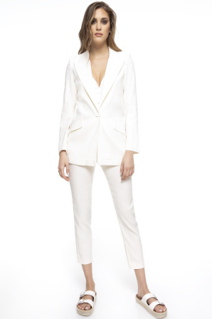Single-breasted linen blazer