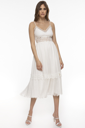Spaghetti straps silk dress