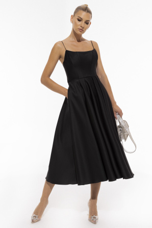Off-shoulder satin dress