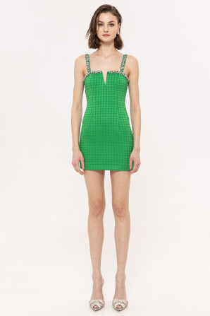 Embellished bouclé mini dress