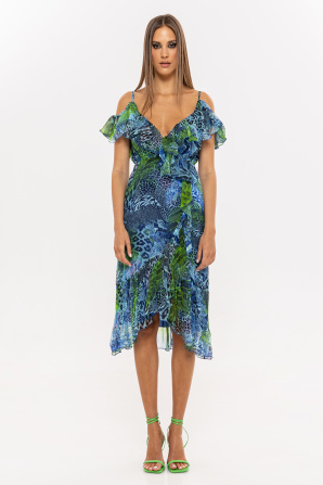 Printed silk dress