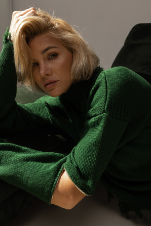 Zip-detail knit jumper