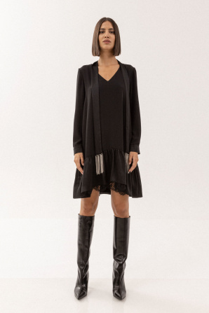 Scarf detail midi dress
