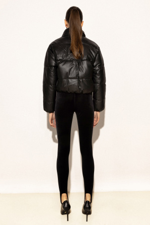 Faux leather padded jacket