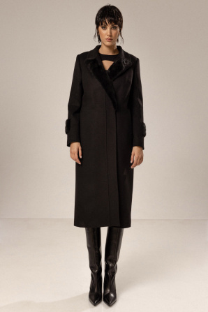 Fur trimmed coat