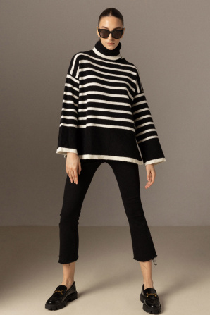 Striped knit sweater