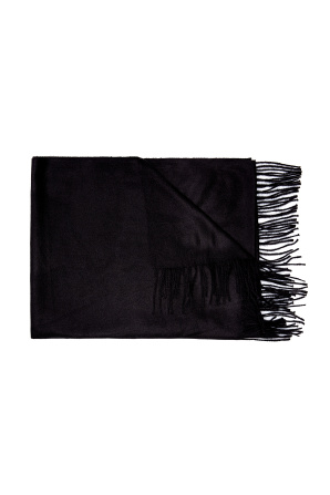Fringe-trimmed viscose scarf