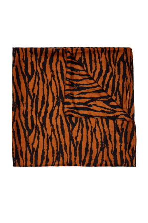 Zebra-printed viscose scarf