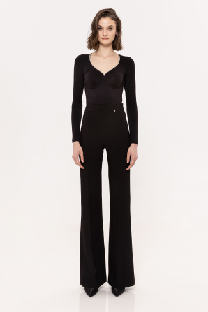 Crystal-embellished cut-out pants