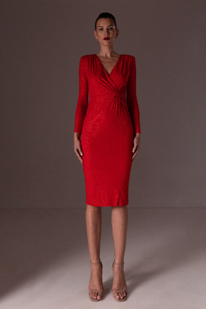 Crystal-embellished midi dress