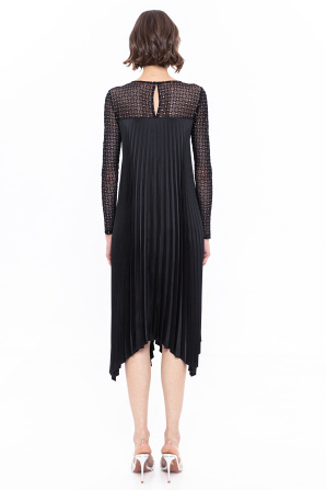 Glitter polka-dot satin dress