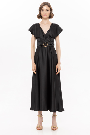 Ruffled satin dress