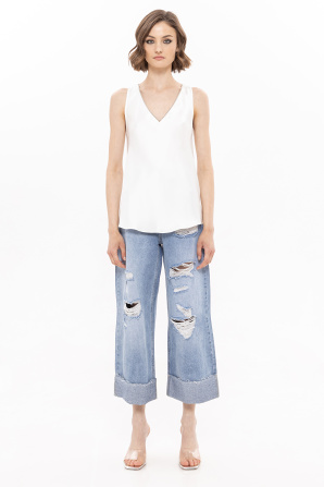 Embellished satin top