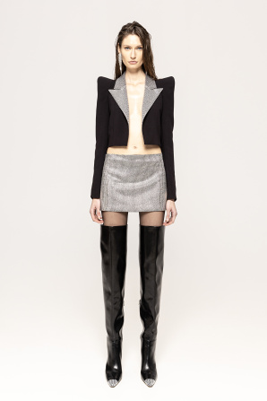 Crystal-embellished mini skirt