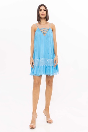 Spaghetti straps mini dress