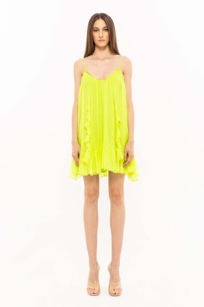 Backless silk mini dress
