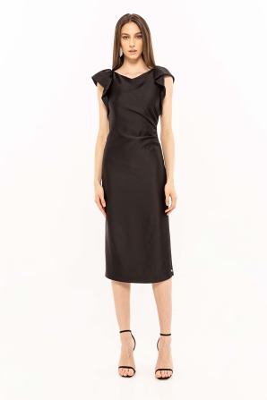 Satin effect midi dress