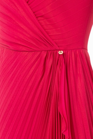 Crystal embellished pleated dress