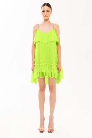 Crystal-embellished silk dress