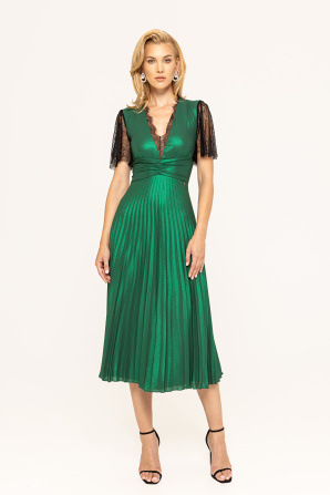 Pleated midi dress